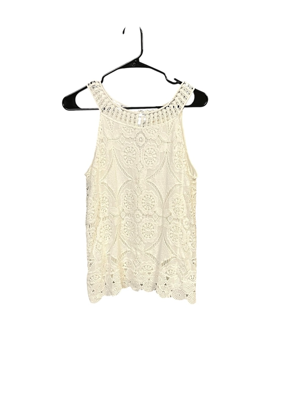 ADIVA Ivory Lace Crochet Tank Top XS Boho Cottagecore Romantic Feminine